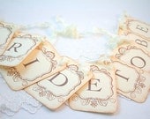 Bride to Be Banner Garland Sign Vintage Inspired Bridal Shower Decoration