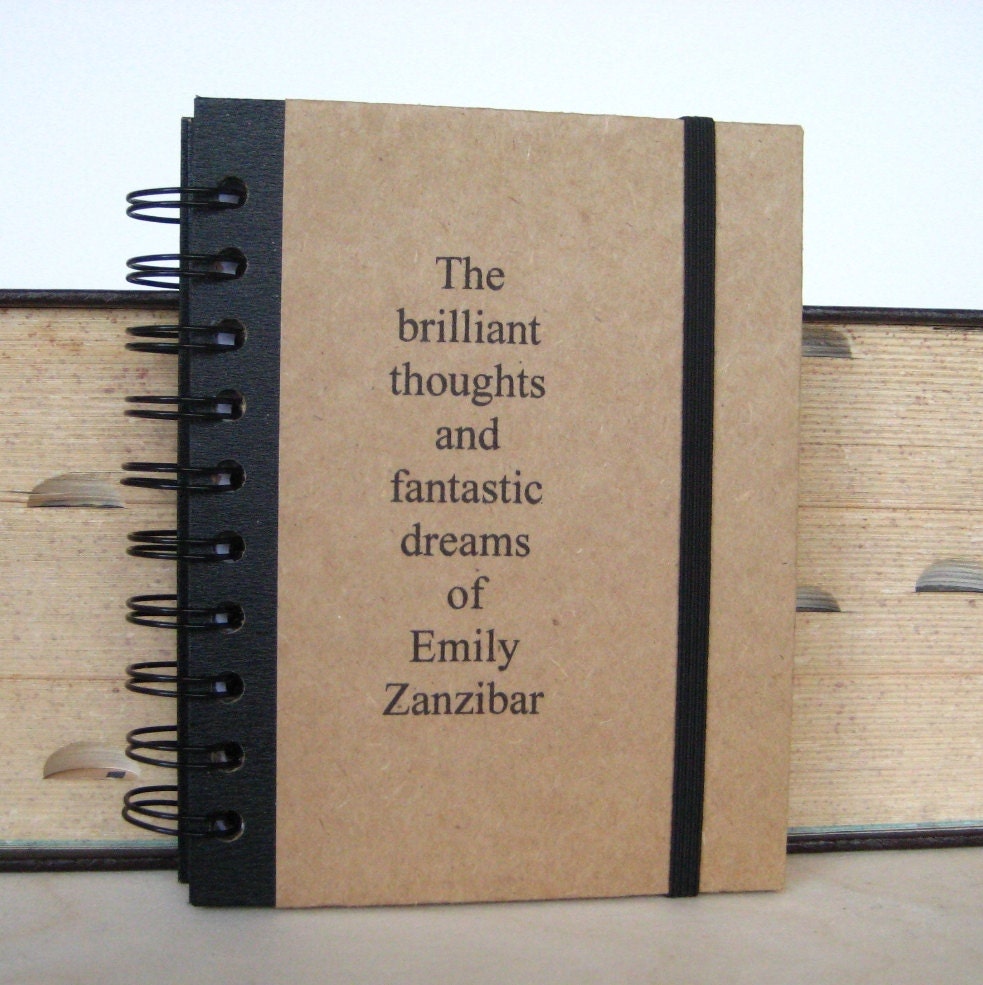 Custom Name Journal Notebook Graduation Personalized Brilliant Handmade Paper Goods by Zany