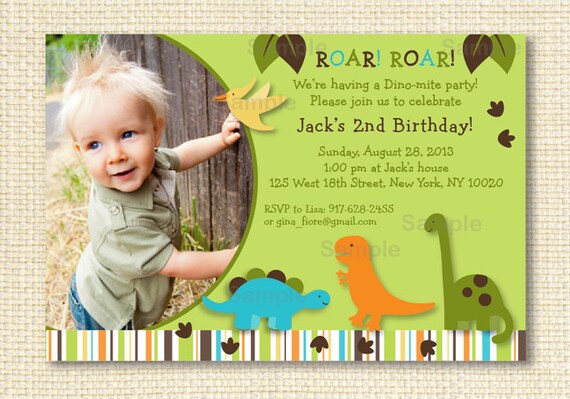 Lil Dino Dinosaur Printable Birthday Invitation Il_570xn