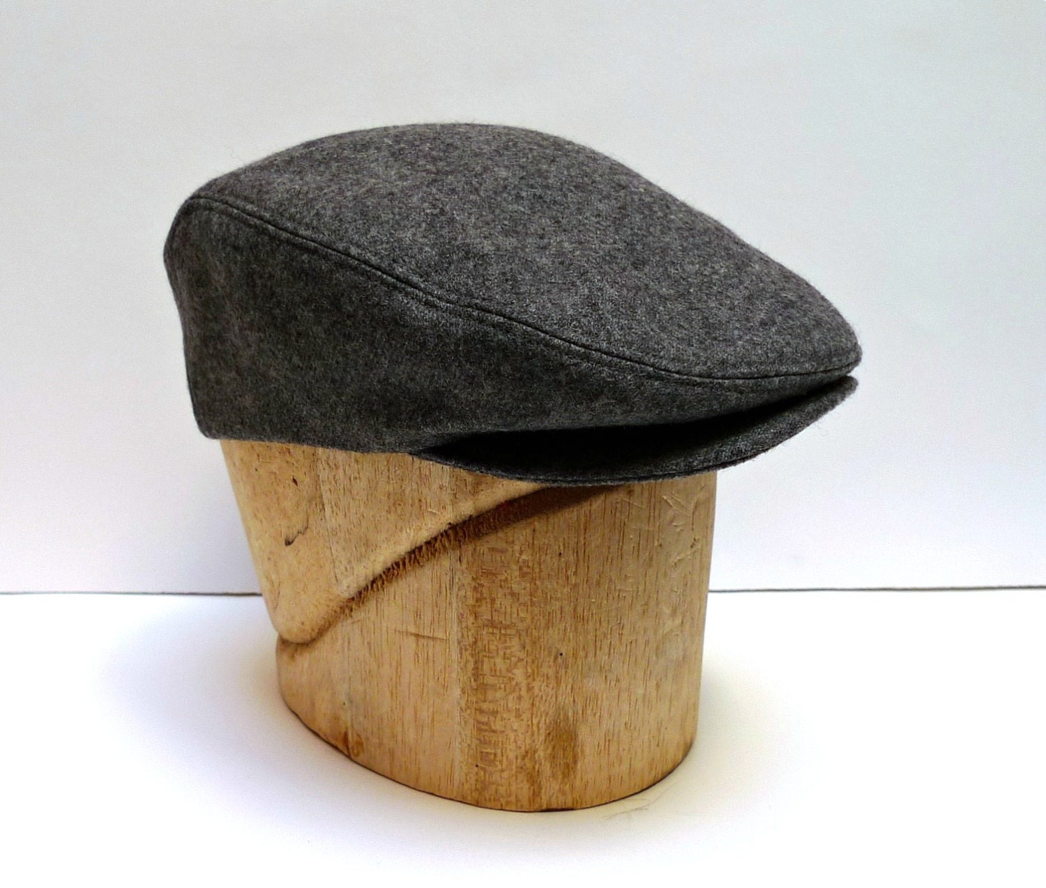 Men's Driving Cap in Gray Wool - Made to Order in Your Size