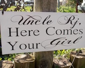 Uncle Here Comes Your Bride Wood Sign Decoration Here comes the bride Ring bearer Flower girl