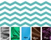 NEW LUXURIOUS  BLANKET.......Aqua Chevron minky print with soft silky satin......Comforting fabrics for baby