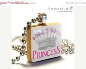 Moving Sale - PRINCESS : a pendant charm made from a Scrabble Game Tile game piece