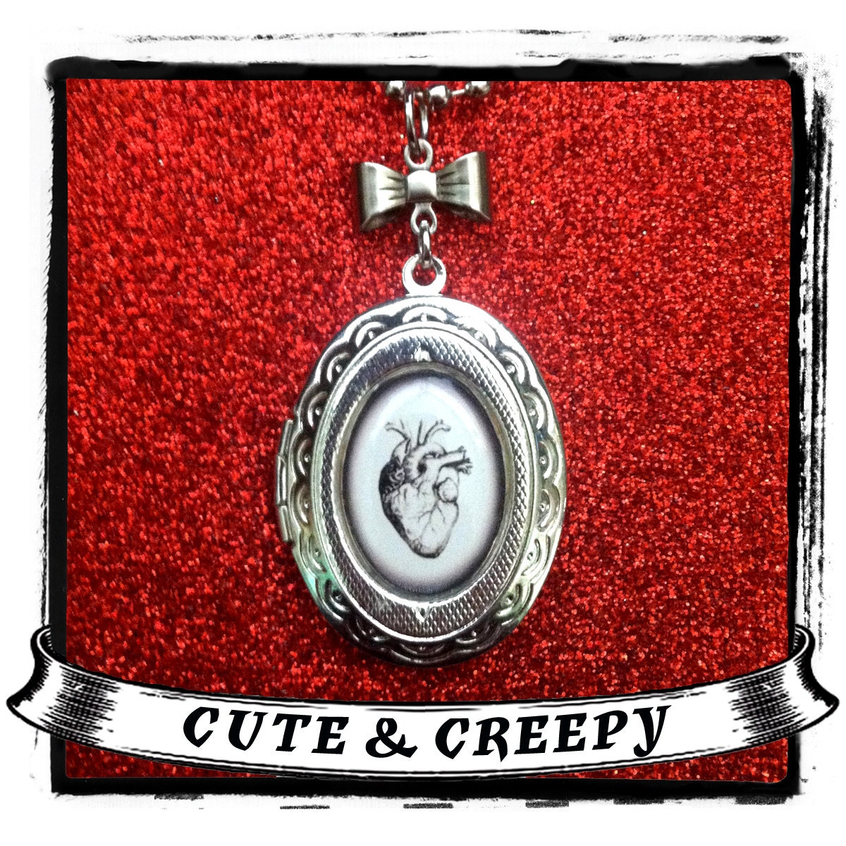 Anatomical Heart Locket Necklace