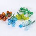 Vintage 60s Blown Glass Grapes Grape Clusters Blue Brown Green and Yellow Set of 5