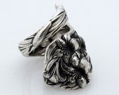 Large Sterling Silver Spoon Ring Size 7-12 Lily By Watson