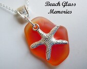 Red  Sea Glass Jewelry Beach Glass Necklace Sea Glass  Necklace  Necklace
