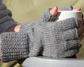Grey Fingerless Gloves
