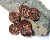 Coin Buttons Authentic 5 Cent Metal Coins Africa Afrika 2009 Handmade Eco Friendly Buttons Set of 6 by Hendywood