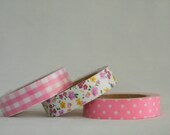 Set of three rolls of deco fabric tape / DIY / gift wrapping