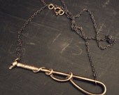 Thee Whip Necklace with Black Swarovski Crystal