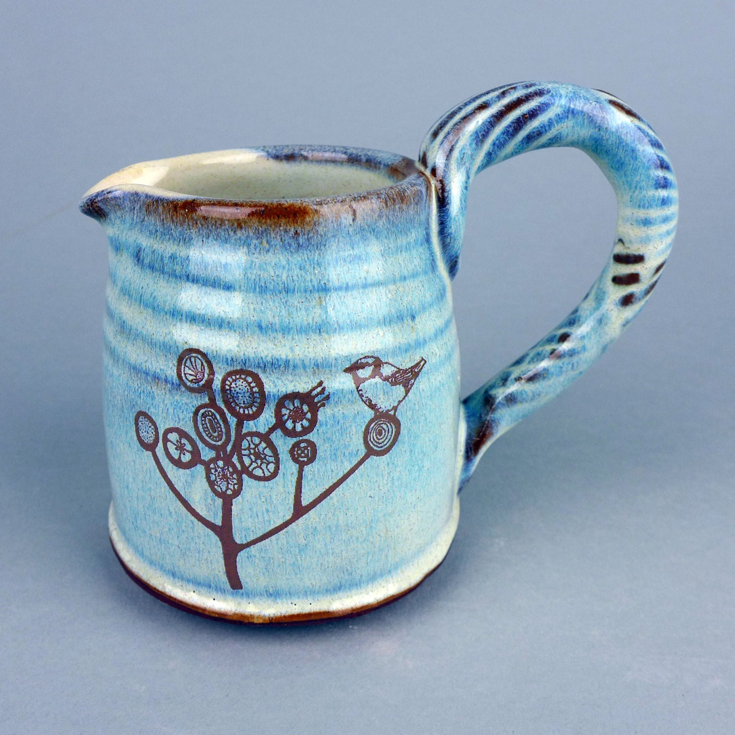 Red Bird in Tree Jug