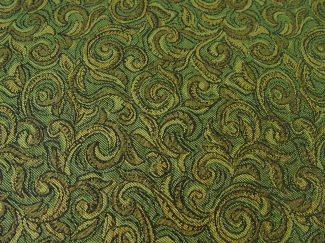 Green swirl design home decor contract fabric-destash special