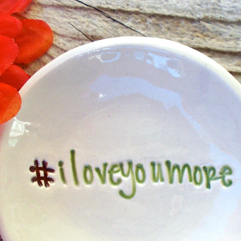 Twitter Hash Tag Text Bowl - Ring Bowl - Ring Dish