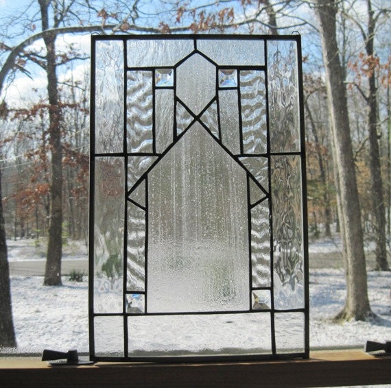 Stained Glass Panel Prairie,Southwestern Style in Clear