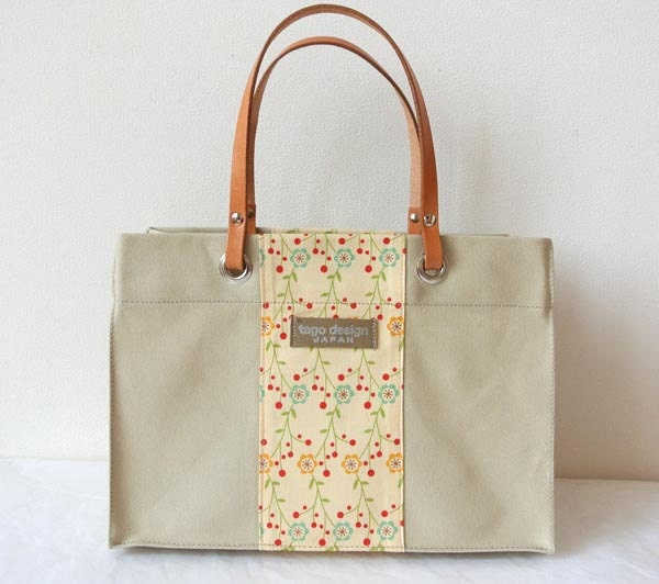 ParaffinCanvas Wide side mini tote bag, Little flower in cream yellow