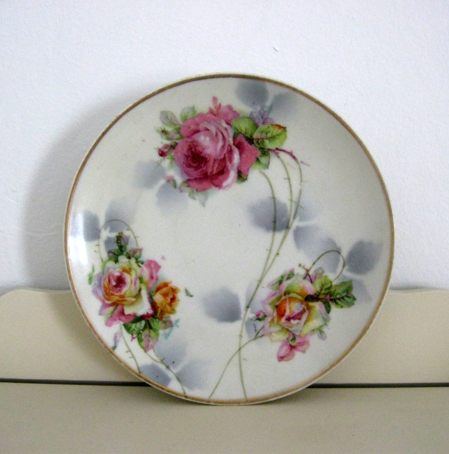German Rose Paint Hand Painted Studios Germany Pink Small 6 Inch