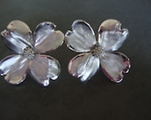 1950's Sterling Silver HSB Signed Flower Earrings