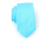 Necktie - Tiffany Blue Tonal Striped Skinny Tie