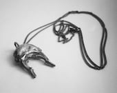 Beetle head silver sterling necklace