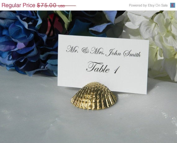 20% off thru Monday Gold Arc shell place card holders- set of 100