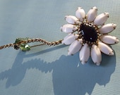 Vintage Glass Flower Brooch