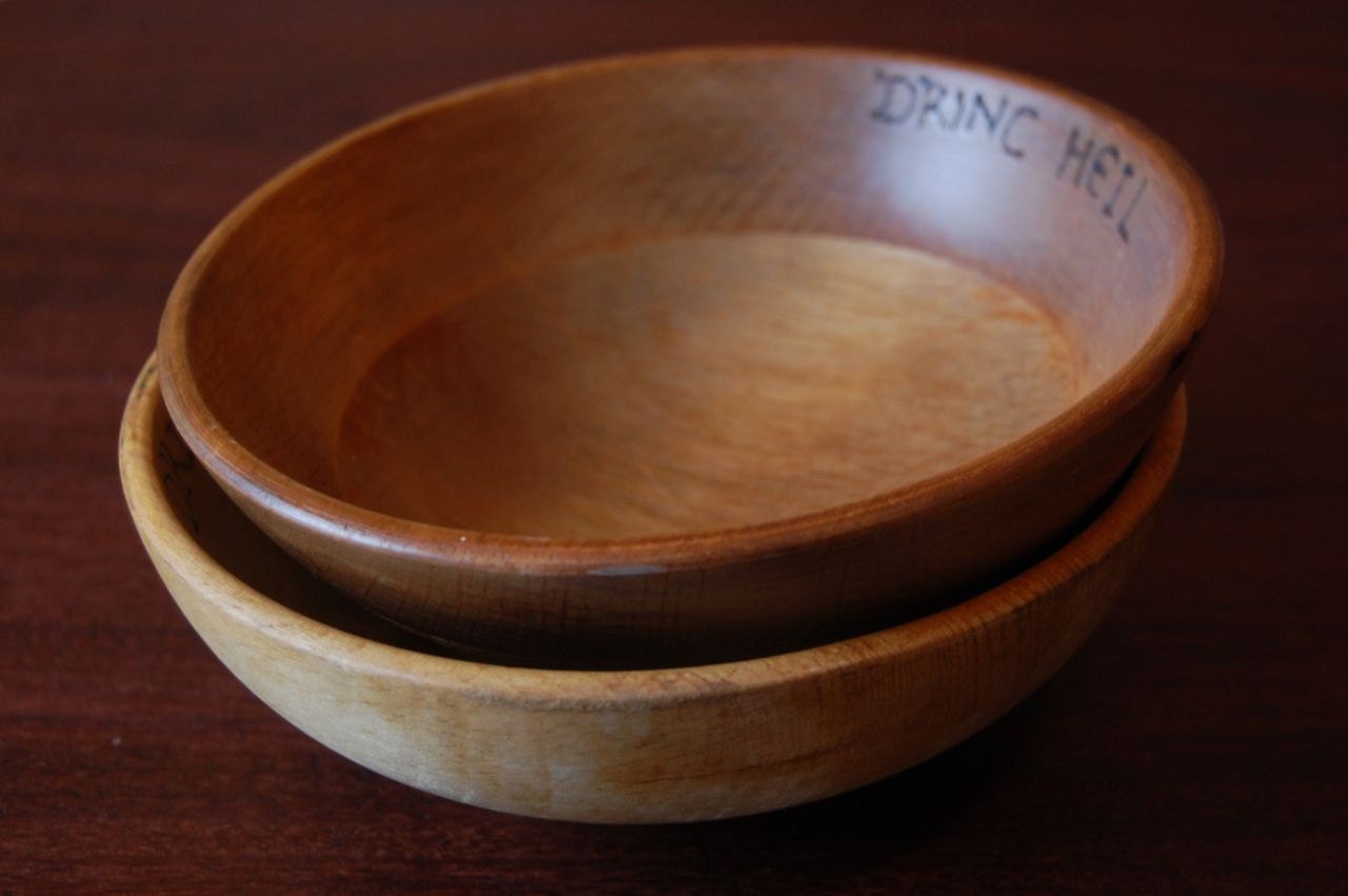 Woodburned Mead Bowls--Set of Two
