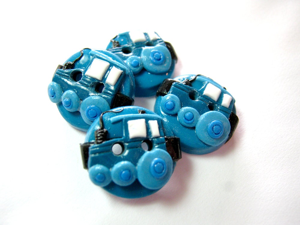 Trains in teal - Ready to Ship  (set of 4)