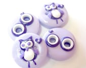 Purple Owls  (set of 4)