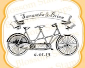 Tandem Bike rubber stamp for Weddings and Save the Dates - by Blossom Stamps