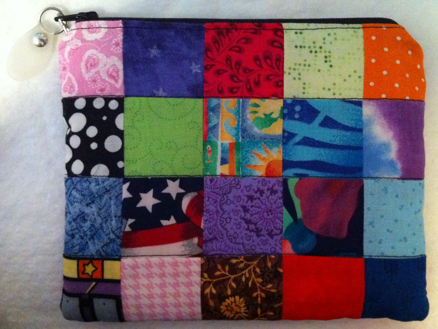 Patchwork quilted zippy coin purse
