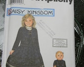 Spring Cleaning Sale Simplicity Daisy Kingdom Girls Dress and Doll Dress Pattern N9857 Uncut Multisize
