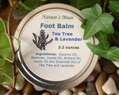 Solid Handmade Foot Balm - Tea Tree and Lavender, 3.2 ounces