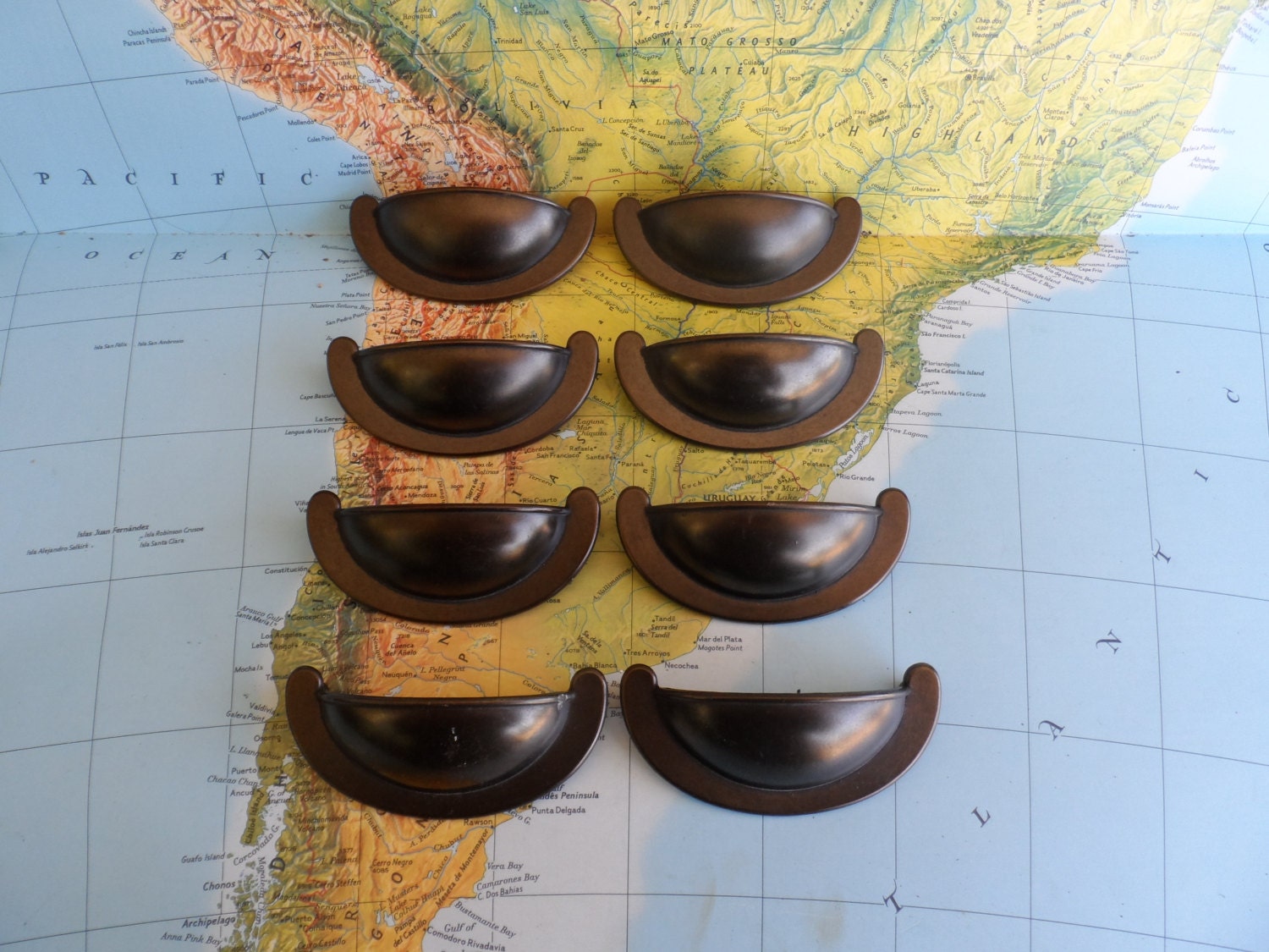 8 black painted brass metal bin pull handles includes hardware