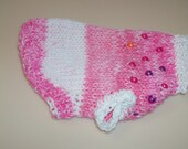 XXS Hand Knit Beaded Dog Sweater  Puppy Chihuahua Little Doggie