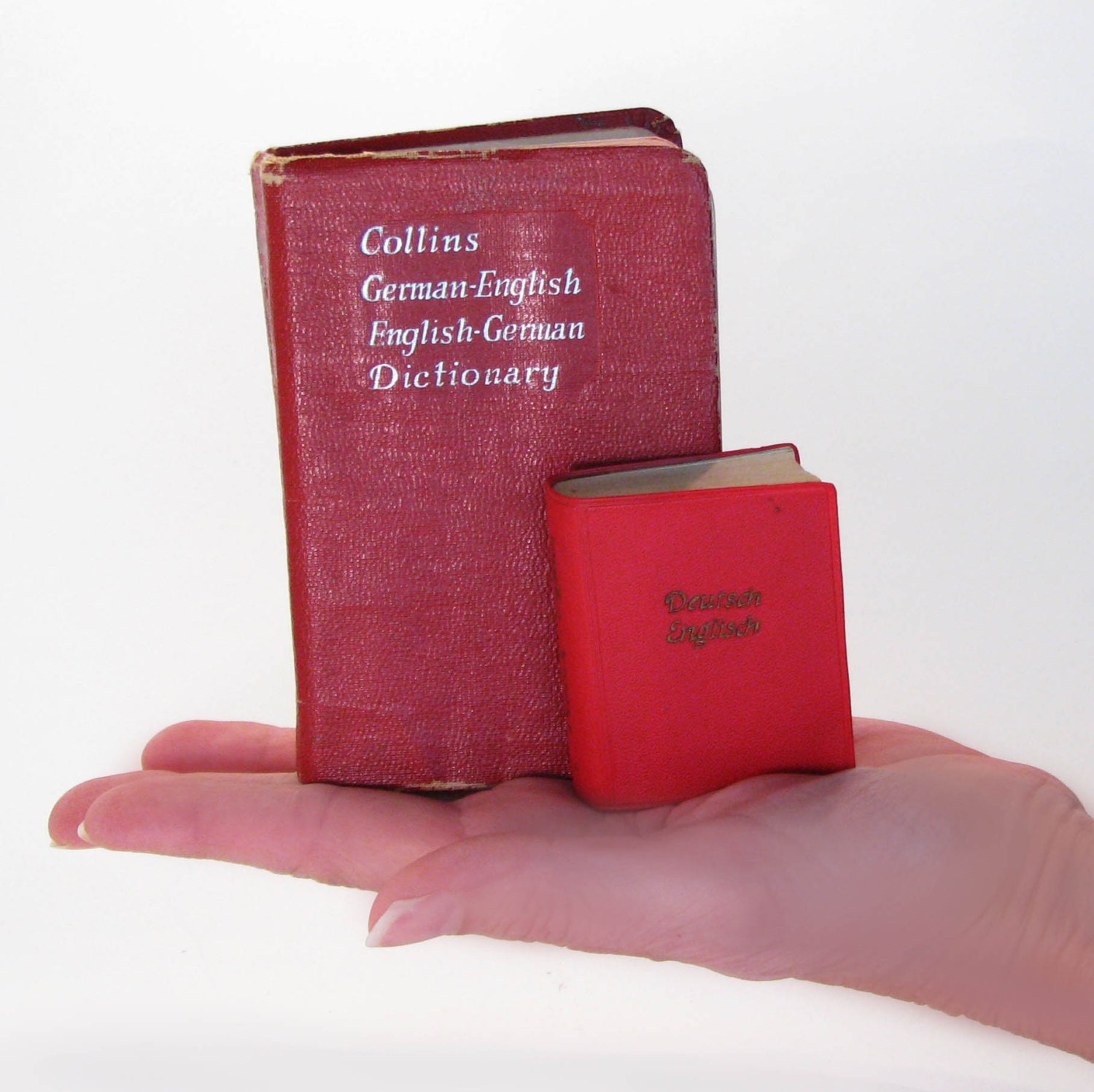 Vintage Dictionary - Antique Book - Little Vintage Books - German - Red Book