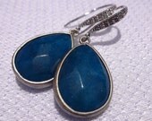 Summer 2013 Collection- Tear Drop Ocean Blue Dangle Earrings