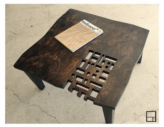 MSTRF // AD Block Rustic Coffee Table // Dark Walnut-Espresso Finish // 30 x 30 Square // Sale