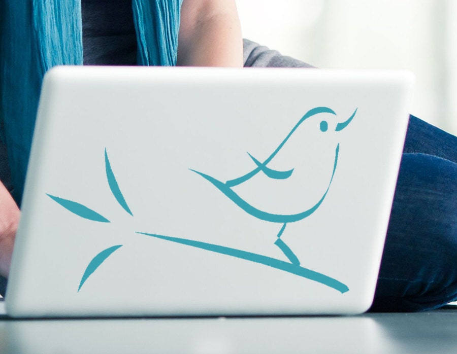 Songbird Sparrow Bird on a tree branch vinyl graphics decal Stickers art