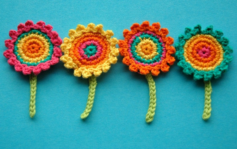 Crochet Flower Motifs - Rainbow Garden