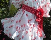 Custom Boutique Red Heart Black Peasant Dress Hearts Girl 3 4 5 Ready to Ship