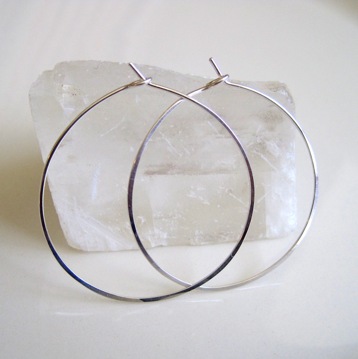 Simple sterling silver hoop earrings - ready to ship