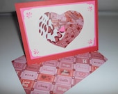NEW Item ... Handmade Iris Folded LOVE Card ... HEARTS