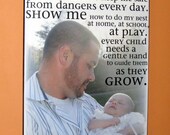 Walk with me DADDY- Father's Day GIFT- Personalized PHOTO Giclee MoUNTED prints- custom made to order- 13" x 28"