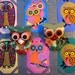 Oscar Owl Lino Brooch