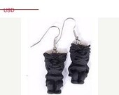 ON SALE Black tiki earrings, black tiki, black tiki god, tiki wedding, tiki, nautical, tropical wedding, tiki oasis