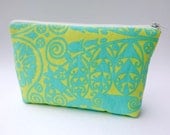 Daytripper Makeup Bag in Fresh Mint Green Temple Doors