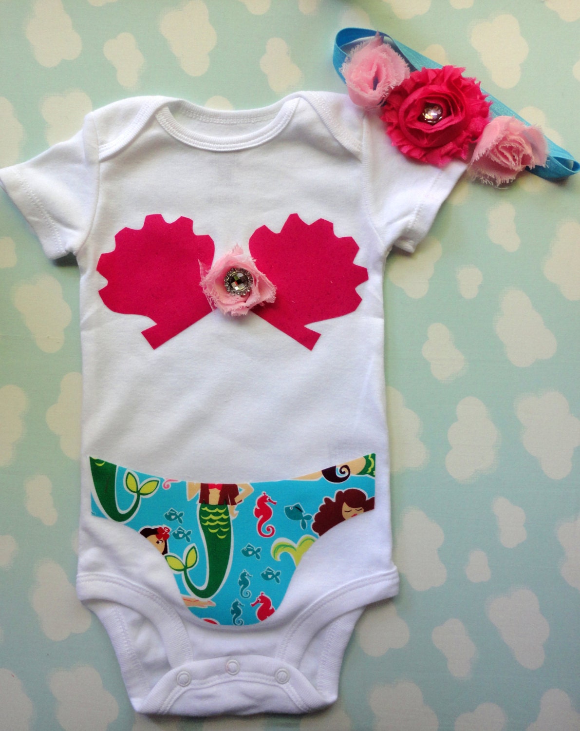 Mermaid Onesie and Headband SET