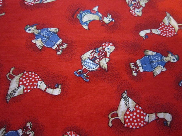 Red Vintage Duck Fabric - English Collection by David Textiles - Price for 2/3 yard