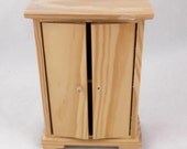 Small Unfinished Wooden Cabinet with Shelf - No.1 - Second Quality - Missing Knob on Front - Perfect for a Shrine, Dollhouse, Memory Box